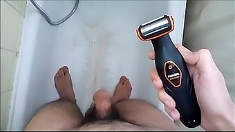 Uncut Pubic Hair And Thick Cock In Amateur Bath Time